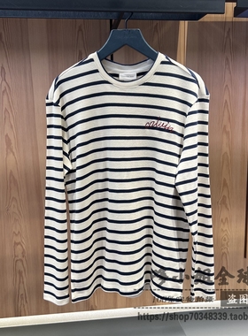 4LC207G国内CK Jeans25秋季新款男士字母提花宽松条纹长袖T恤