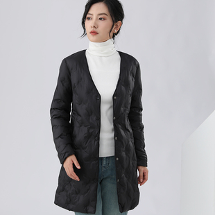 羽绒内胆女轻薄内搭配大衣伴侣秋冬季内穿中长款低领打底羽绒服