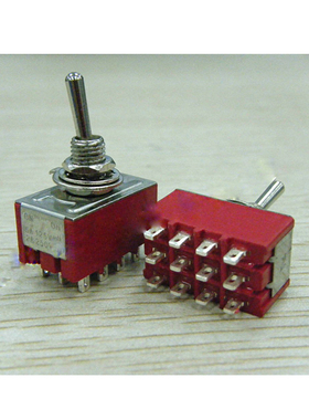 钮子开关元件 3档12个脚 4刀 MTS- 403指拨拨动开关 电源开关