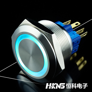 1开1闭 冰蓝色LED光 启动停止信号按钮 M30mm 发光按钮