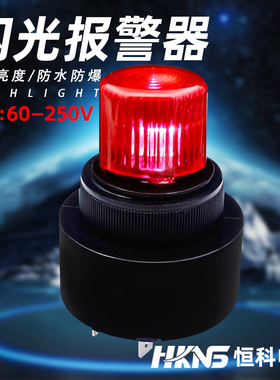 闪光蜂鸣报警器M30mm220V防水高分贝IP68断续声光环境监测报警器