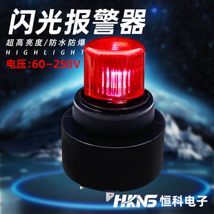 闪光蜂鸣报警器M30mm220V防水高分贝IP68断续声光环境监测报警器
