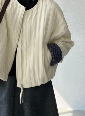 生哥家 设计师订单！高版本！女士百搭显瘦圆领棉衣棉服外套