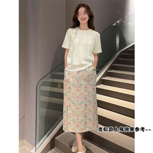 生哥家 捡漏！高级质感女式新中式缎面提花工艺柔顺亲肤短袖小衫