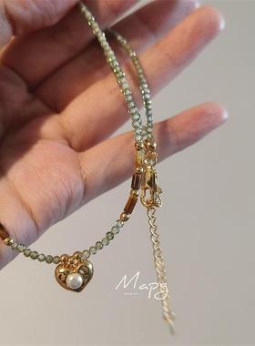 法式高级感串珠爱心项链