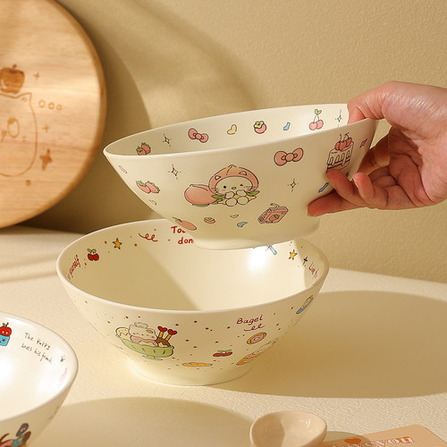 鹿谷川大容量斗笠碗可进洗碗机