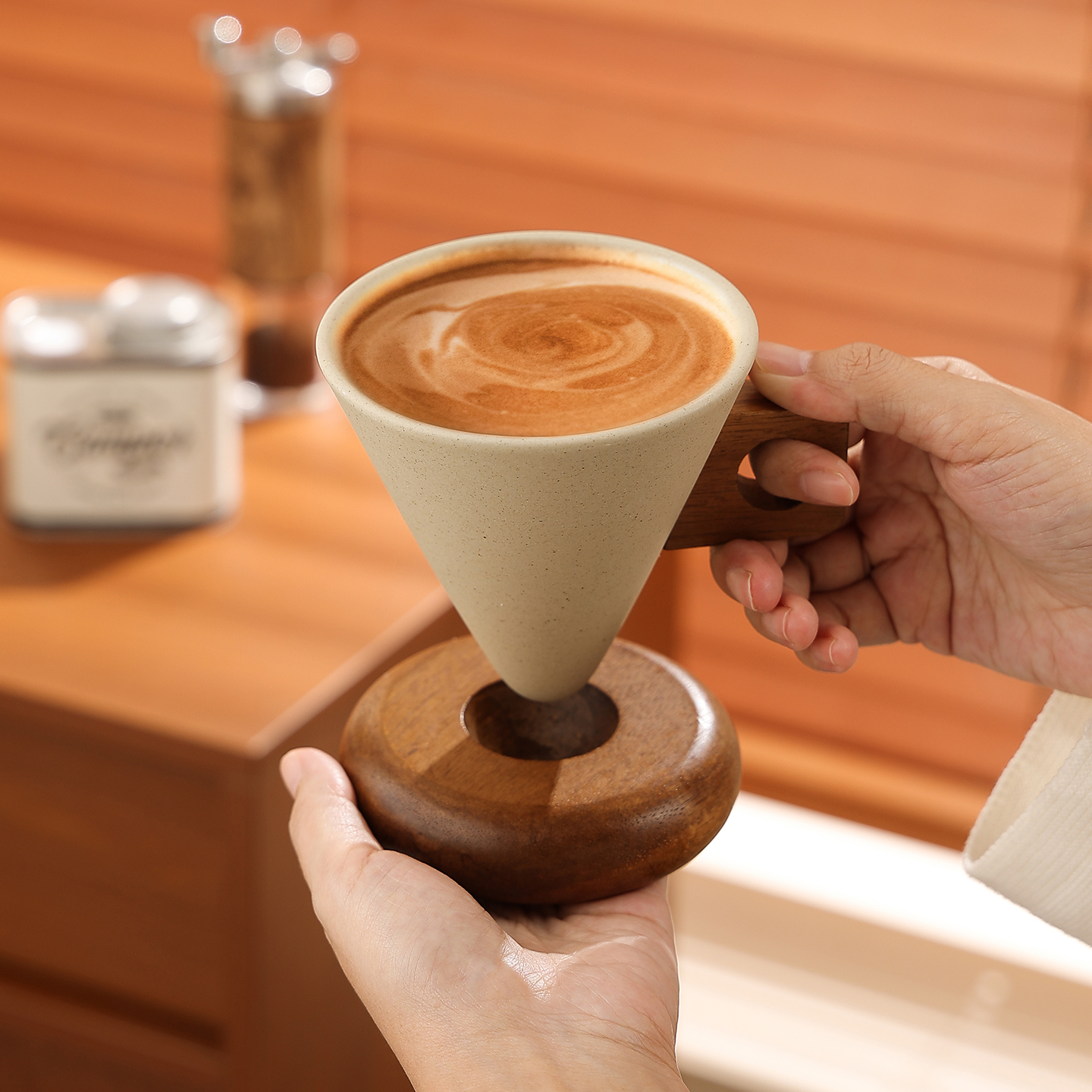 鹿谷川陶瓷咖啡杯可进洗碗机