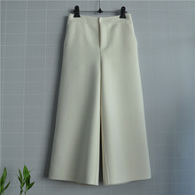 鸿思格HSG-176多色双面羊绒羊毛手工缝制保暖阔腿九分羊毛尼女裤