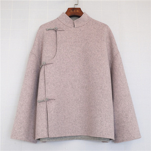 毛呢外套2025年双面手工艺缝制羊毛上衣 短款 鸿思格HSG 5205新中式