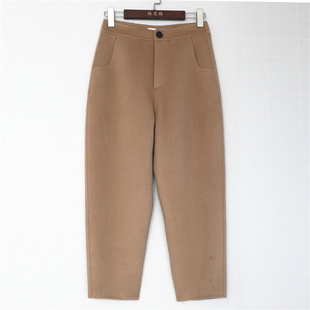 哈伦毛呢裤 休闲版 驼绒双面手工缝制羊驼绒羊毛垮裤 鸿思格HSG1701