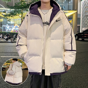 耐克顿棉衣男士冬季2024新款潮流宽松连帽棉袄外套加厚保暖面包服