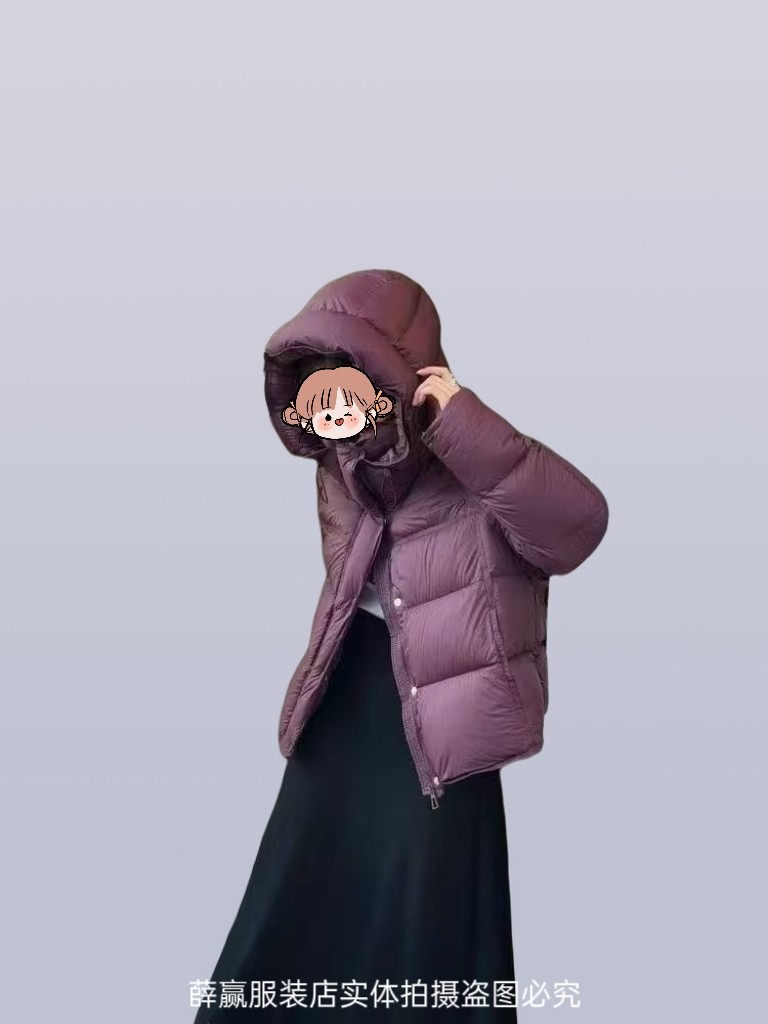 2025冬款时尚连帽短款羽绒服羽绒服