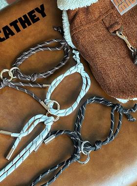 袋袋猫 手工编织miu系宠物衣服牵引绳 小型犬狗狗衣服牵引手绳