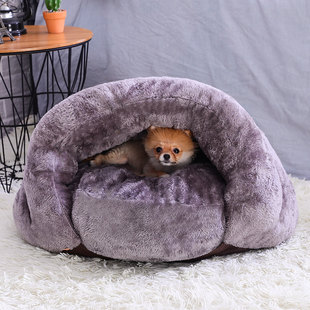 The dog's nest is warm in winter, winter cat nest closed cat sleeping bag puppy Teddy Fighting pet room dog supplies