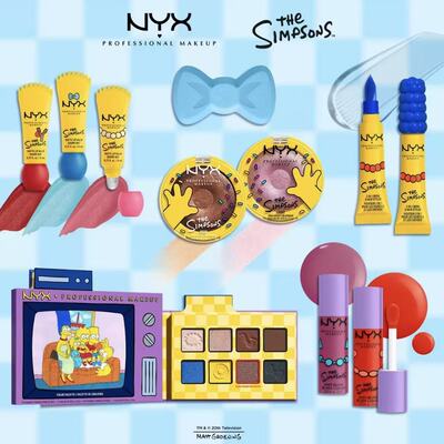 美国NYX Simpsons辛普森联名套装 腮红高光口红眼影盘唇泥眉胶