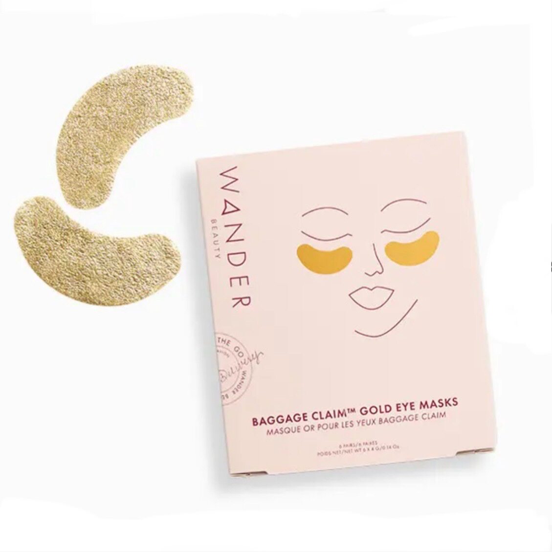美国Wander Beauty金箔三层保湿眼膜提亮淡化黑眼圈减少细纹6对