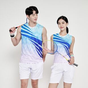 无袖气排球服套装女速干羽毛球训练背心男乒乓球球运动服定制印字