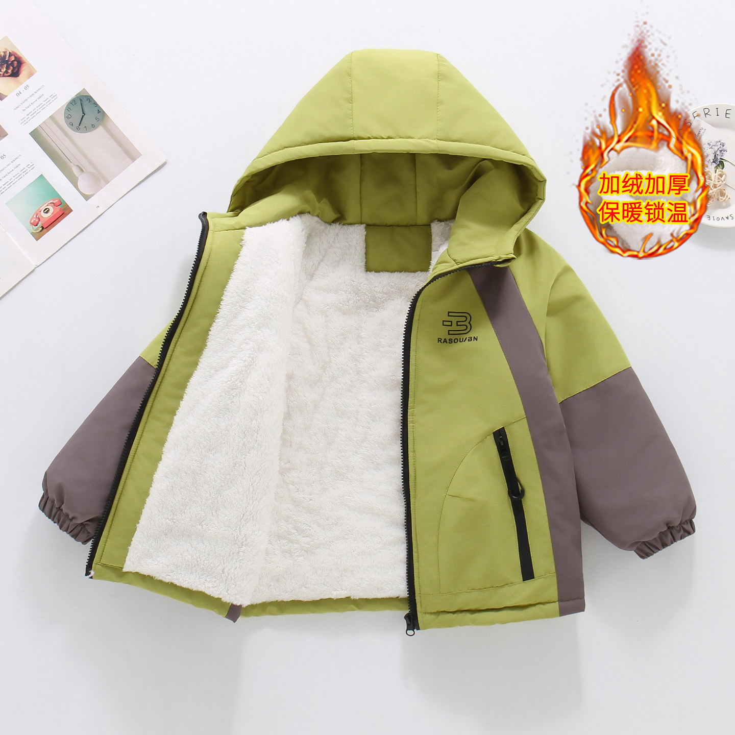 男童2025新款加绒夹棉外套秋冬装男孩中大童加厚保暖派克服冲锋衣,童装/婴儿装/亲子装,普通外套,淘宝优惠券,粉丝福利购,淘宝优惠卷