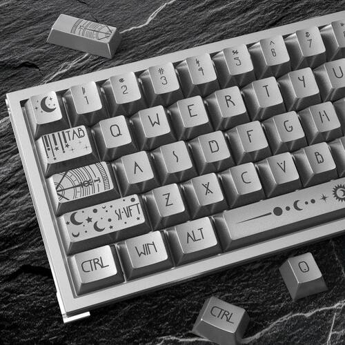 星普原厂金属漆图案字符透光机械键盘键帽个性高颜值跨境keycap