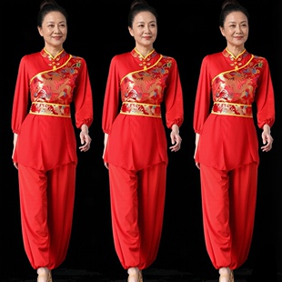 打鼓演出服民族锣鼓队腰鼓大鼓水鼓舞蹈服中国风喜庆龙纹套装新款