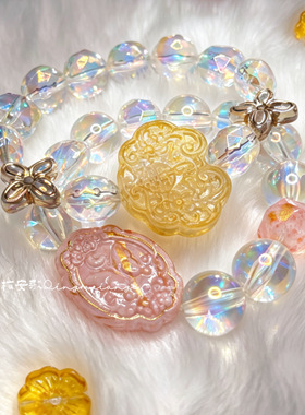 「闺」原创设计国风祥云如意锁琉璃手链复古温柔风小众闺蜜款手饰