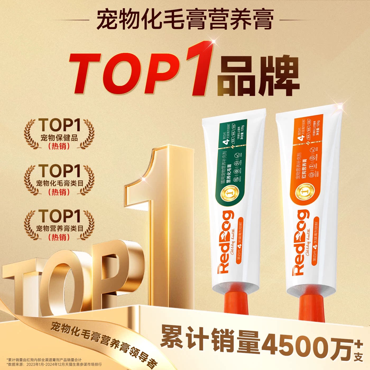 红狗化毛膏猫咪专用去毛球调理肠胃排毛小幼猫猫吐120g宠物化毛膏