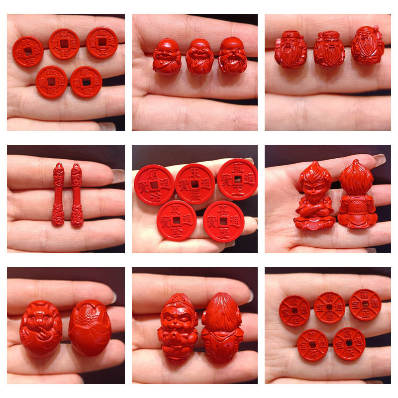 保真红砂高含量朱砂龙蛋三不佛福禄寿孙悟空五帝钱辰砂手工配件