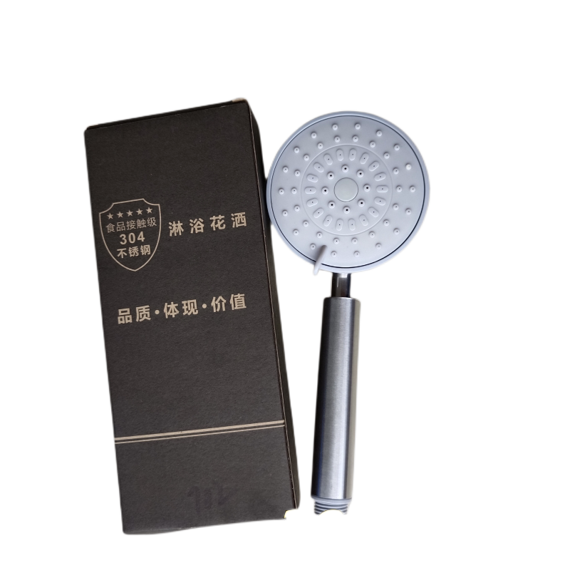 304不锈钢加厚增压花洒头淋浴花洒连接淋浴节水手拿喷头莲蓬头