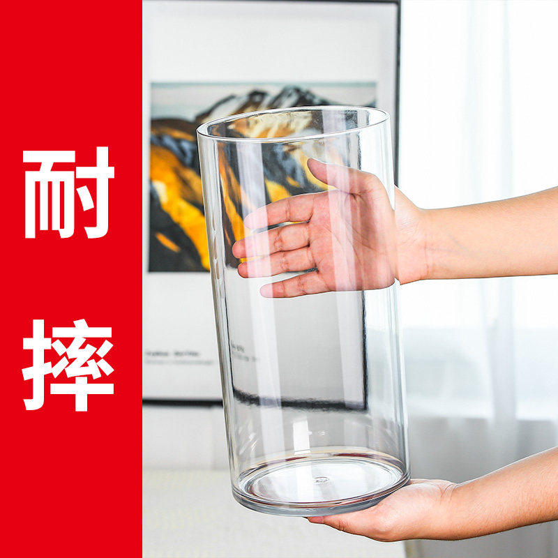 仿玻璃亚克力直筒花瓶摆件