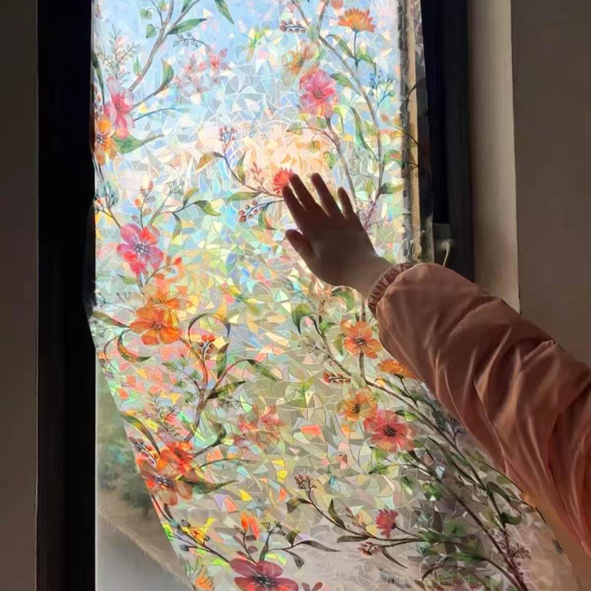 3D镭射静电窗贴透光不透明