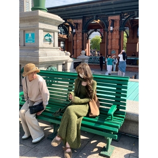 森屿苔痕 双色围巾毛衣裙女针织连衣裙内搭a字裙 秋冬新款