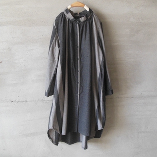 棉麻衬衣衫 新款 文艺范抽褶显瘦宽松200斤长款 春新斯琴风格 女 特价