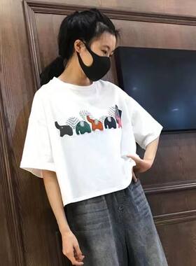 短袖文艺范常规贴布纯棉女士减龄