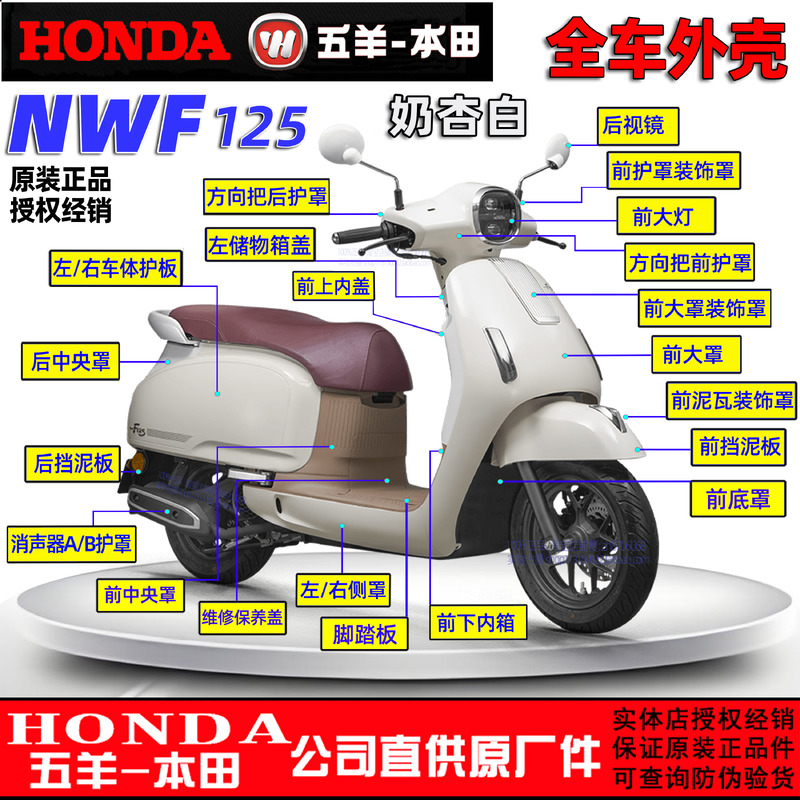 五羊本田NWF125全车外壳F125大罩面板边条灯箱侧罩前围前瓦塑料件