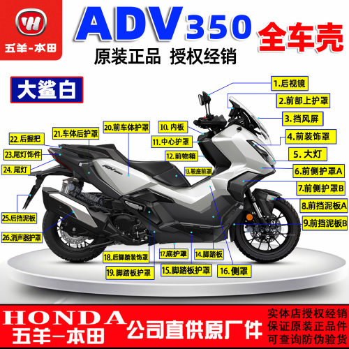 五羊本田ADV350前侧罩护板侧盖前围新大洲本田前瓦面板脚踏车体罩