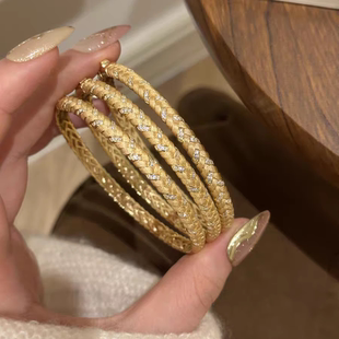 S925纯银！麦穗手镯穗穗平安金色麦穗意式风情拉丝工艺轻奢小众