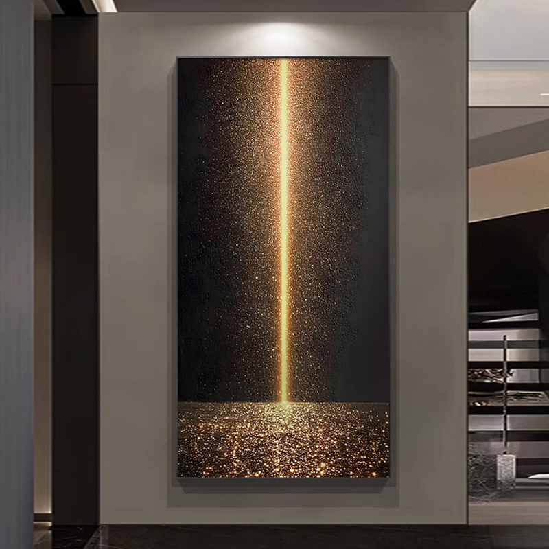 科技感星空玄关装饰画现代简约玄幻竖款入户门挂画小众立体壁画图片
