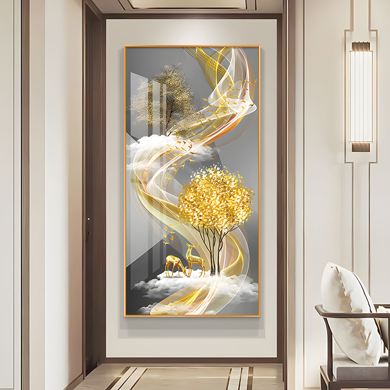 轻奢玄关装饰画现代简约新中式