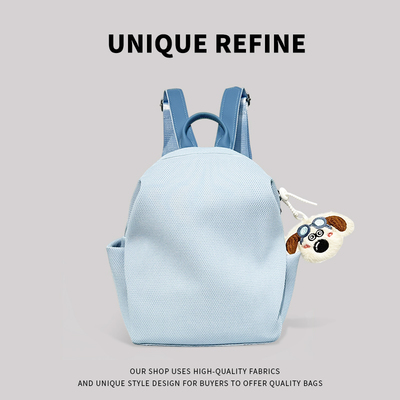 INS高级蓝小背包女上班族双肩包