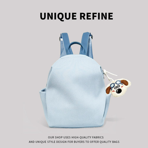 INS高级蓝小背包女上班族双肩包