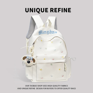 书包女双肩包ins风初中生高中生大容量女生2025新款简约女孩背包