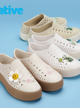 native jefferson hi洞洞鞋女厚底增高显瘦夏季沙滩时尚包头凉鞋