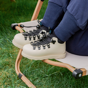 潮鞋 印花时尚 平底加绒保暖防水棉鞋 native高帮女童马丁靴粉色童鞋