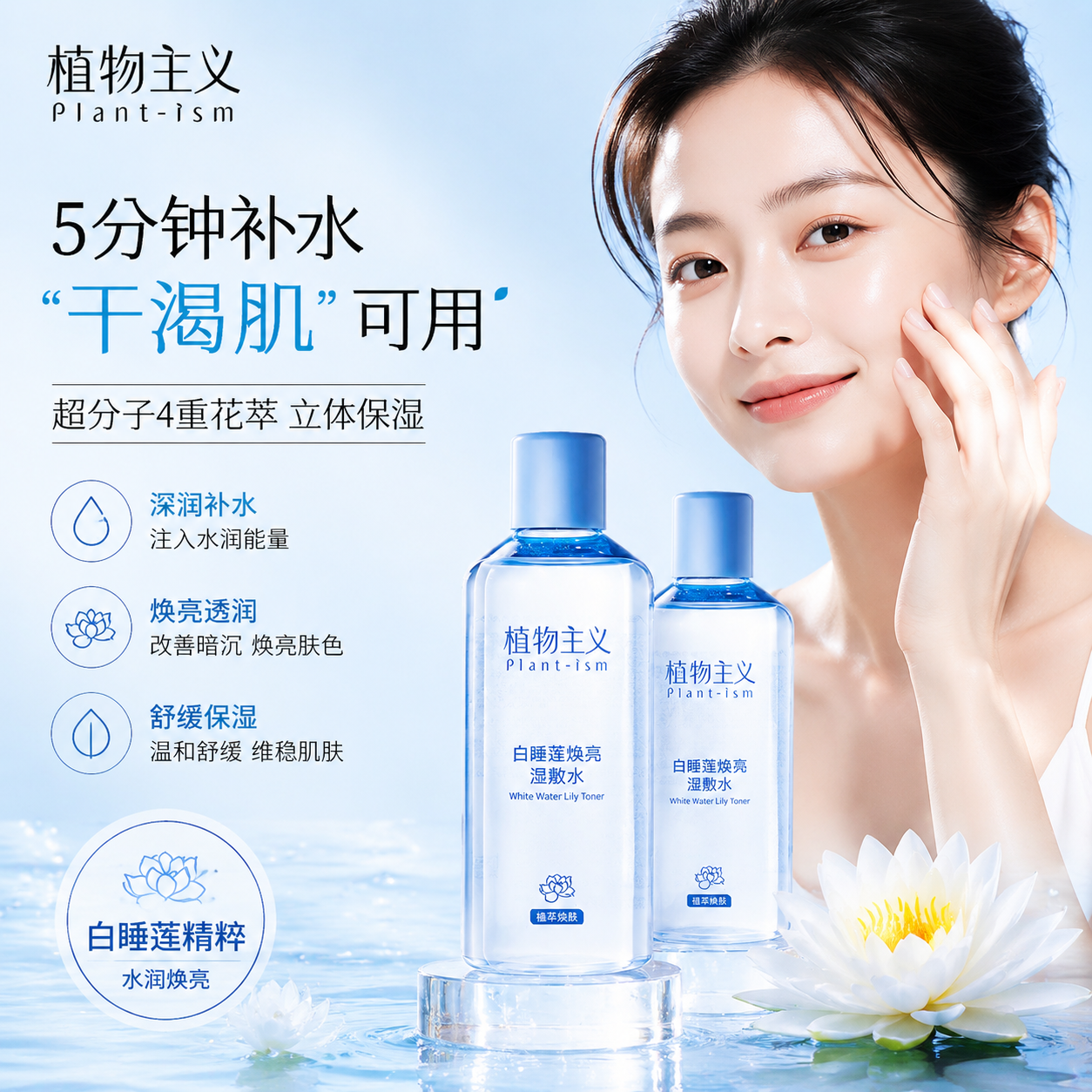 植物主义焕亮爽肤水专用补水保湿舒缓湿敷水精华水适孕妇女正品