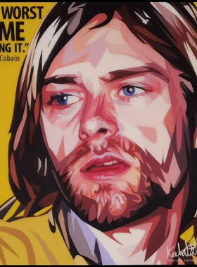52*52cm现货挂画柯特科本科特柯本KurtCobain涅盘乐队Nirvana摇滚