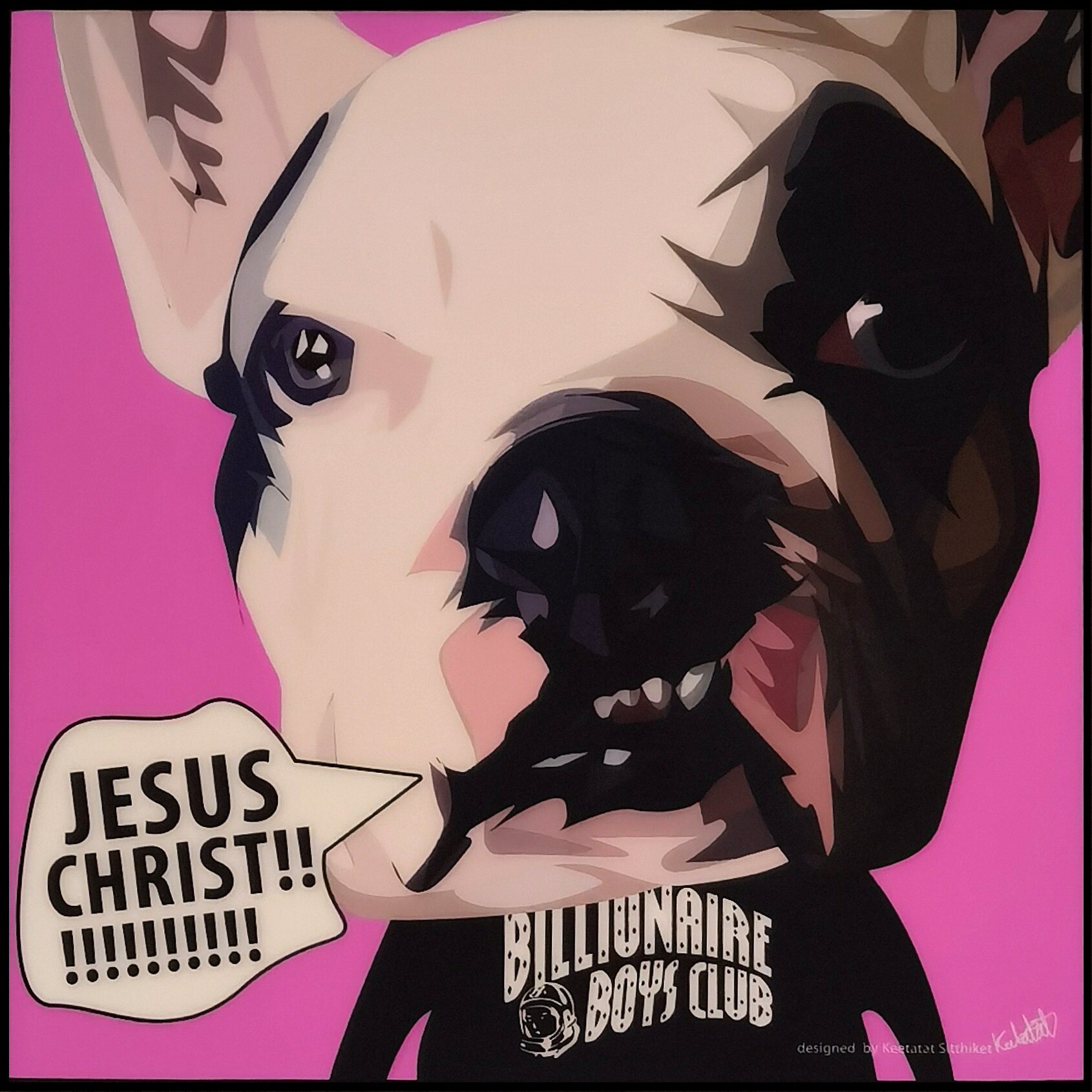 小法斗法国斗牛犬英国斗牛犬英斗美斗 FamousPop波普艺术狗狗挂画