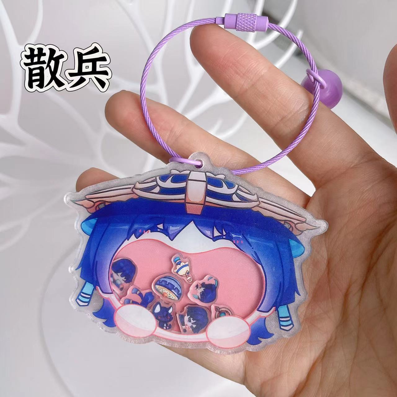 漫改原神动漫周边摇摇乐万叶魈芙宁娜网红大嘴钥匙扣挂件毕业季