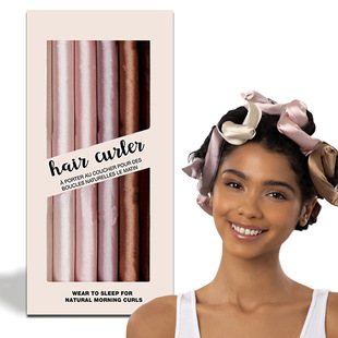 盘发棒 橡胶六色六件装 亚马逊同款 懒人卷发棒25cm无热卷发器套装