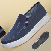 休闲平底加绒加厚保暖一脚蹬懒人鞋 2025秋冬帆布老北京布鞋 男棉鞋