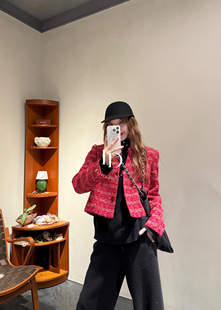 非实价高端定制2026冬季新款小香风重工高奢圆领修身显瘦短款外套